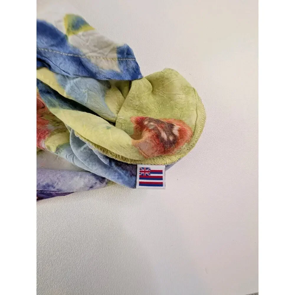 Jams World Artsy Watercolor Abstract Floral Print Cap Sleeve Women's M Dress